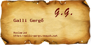 Galli Gergő névjegykártya
